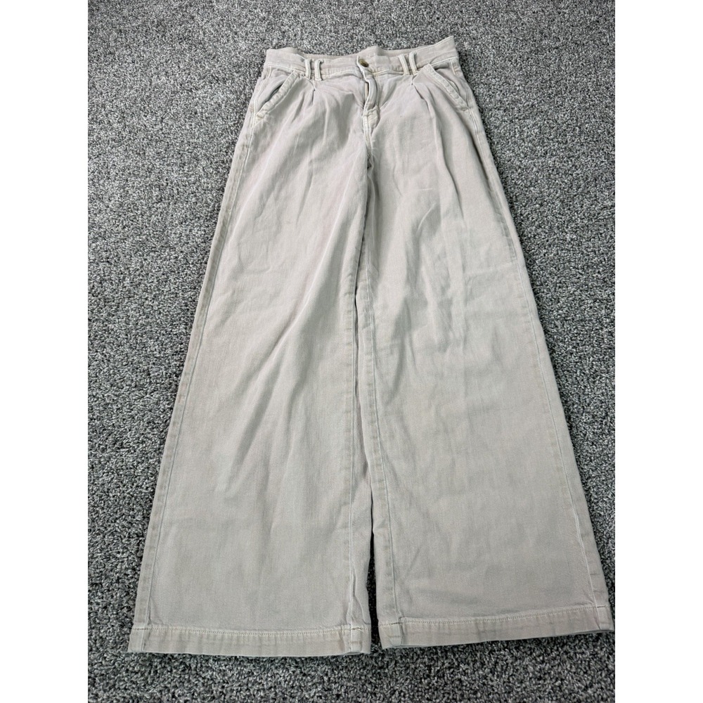 American Eagle Super High Rise Baggy Wide Leg Pants Women's Size 4 Beige